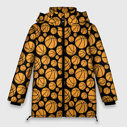 Куртка зимняя женская Баскетбольные Мячи, цвет: 3D-черный