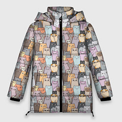 Куртка зимняя женская Котики, цвет: 3D-светло-серый