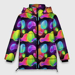 Куртка зимняя женская Ночные фонарики-светлячки, цвет: 3D-красный