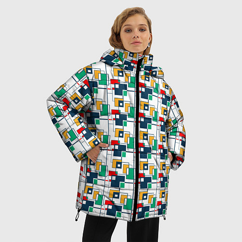 Женская зимняя куртка Геометрия / 3D-Черный – фото 3