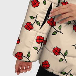 Куртка зимняя женская Прованс из роз, цвет: 3D-черный — фото 2