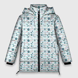 Куртка зимняя женская Морской фон, цвет: 3D-светло-серый