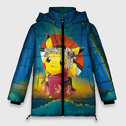 Куртка зимняя женская Пикачу гейша, цвет: 3D-черный