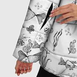 Куртка зимняя женская Рисованные сказочные рыбки, цвет: 3D-черный — фото 2