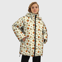 Куртка зимняя женская Яблоки и мёд, цвет: 3D-светло-серый — фото 2