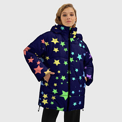 Куртка зимняя женская Звезды, цвет: 3D-светло-серый — фото 2