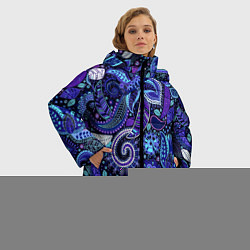 Куртка зимняя женская Цветочная роспись, цвет: 3D-красный — фото 2