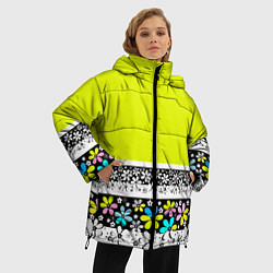 Куртка зимняя женская Яркий цветочный узор, цвет: 3D-светло-серый — фото 2