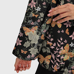 Куртка зимняя женская Ретро узор Бабочки, цвет: 3D-черный — фото 2