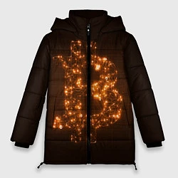 Куртка зимняя женская СВЕТЯЩИЙСЯ BITCOIN, цвет: 3D-черный