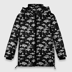 Куртка зимняя женская Узор для рыбака, цвет: 3D-черный