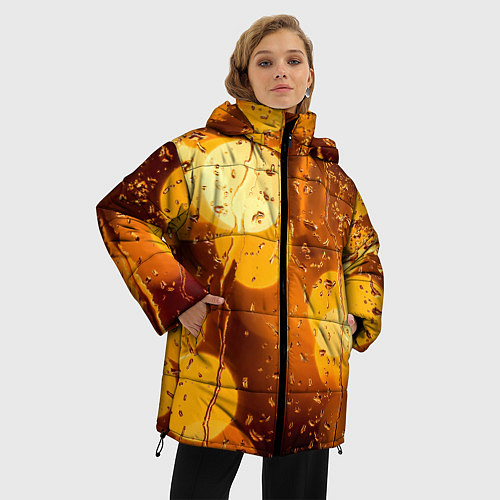 Женская зимняя куртка Дождик золотой / 3D-Черный – фото 3