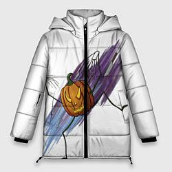 Куртка зимняя женская Агрессивная тыква, цвет: 3D-черный