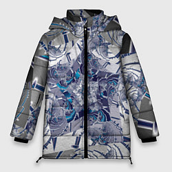 Куртка зимняя женская Абстракция 499, цвет: 3D-черный