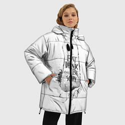 Куртка зимняя женская Добродушное приведение белый, полиэстер, цвет: 3D-черный — фото 2