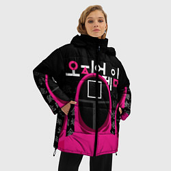 Куртка зимняя женская Игра в кальмара: Команда стражей, цвет: 3D-красный — фото 2