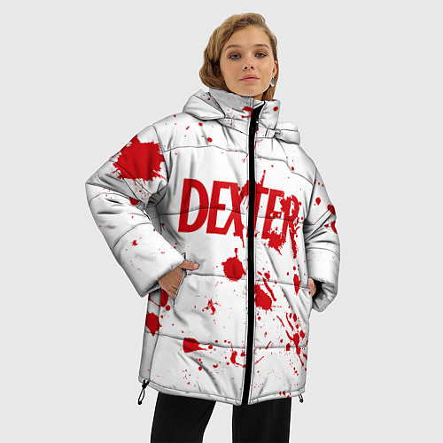 Женская зимняя куртка Dexter logo Декстер брызги крови / 3D-Черный – фото 3