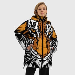 Куртка зимняя женская Взгляд хозяина джунглей, цвет: 3D-черный — фото 2