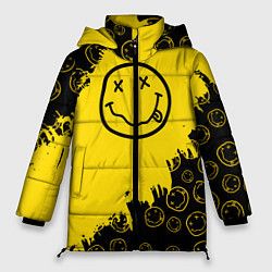 Куртка зимняя женская Nirvana Smile Нирвана Рваный Паттерн, цвет: 3D-черный