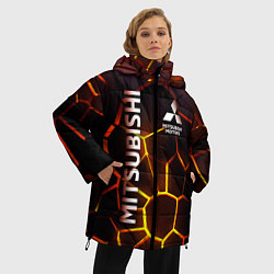 Куртка зимняя женская Митсубиси подсветка 3D плит, цвет: 3D-красный — фото 2