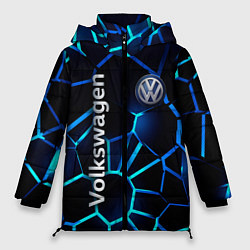 Куртка зимняя женская Фольксваген 3D плиты, цвет: 3D-черный