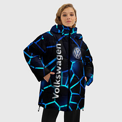 Куртка зимняя женская Фольксваген 3D плиты, цвет: 3D-красный — фото 2