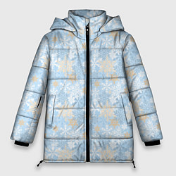 Куртка зимняя женская Узоры Снежинки, цвет: 3D-черный