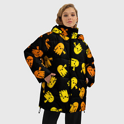 Куртка зимняя женская BOO! ПРИЗРАК, ПРИВЕДЕНИЕ ХЕЛЛОУИН ОРАНЖЕВЫЙ, цвет: 3D-черный — фото 2