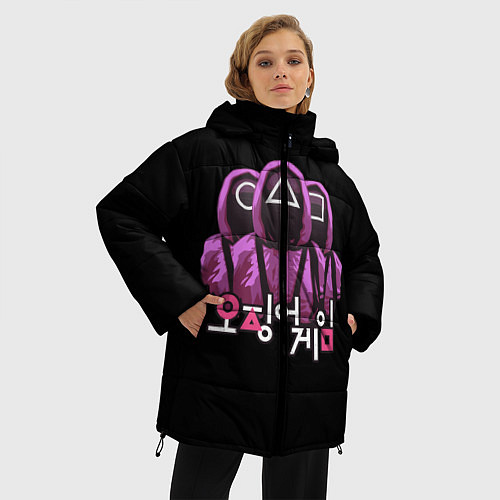 Женская зимняя куртка Squid Game Guards / 3D-Черный – фото 3