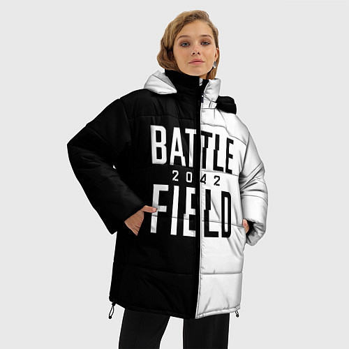 Женская зимняя куртка БАТЛФИЛД 2042 ЛОГОТИП / 3D-Черный – фото 3