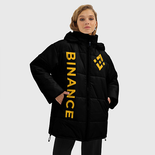 Женская зимняя куртка БИНАНС ЛОГО КАРБОН BINANCE LOGO / 3D-Светло-серый – фото 3