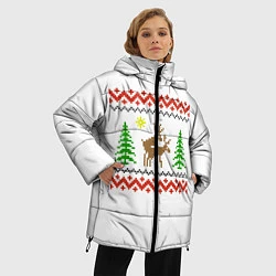 Куртка зимняя женская Олени sexy, цвет: 3D-светло-серый — фото 2