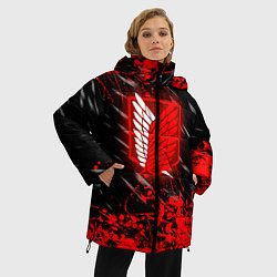 Куртка зимняя женская Атака Титанов: Red, цвет: 3D-светло-серый — фото 2