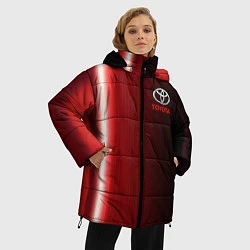 Куртка зимняя женская Toyota В полоску, цвет: 3D-красный — фото 2
