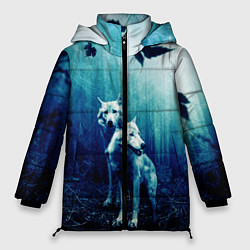 Куртка зимняя женская ЛЕС, ВОЛКИ И ТУМАН, цвет: 3D-черный