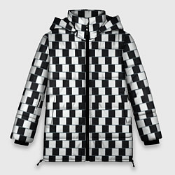 Куртка зимняя женская Шахматная Иллюзия Искажения, цвет: 3D-черный