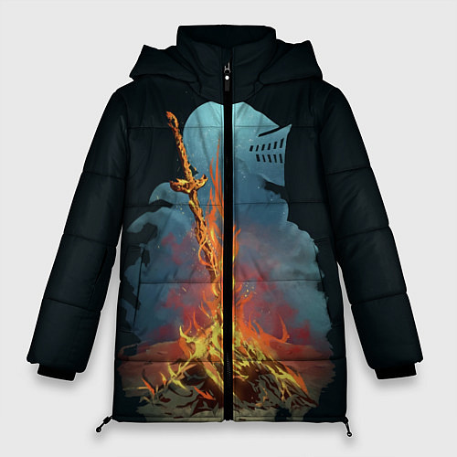 Женская зимняя куртка Witcher 3 костер / 3D-Красный – фото 1