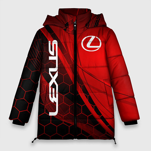 Женская зимняя куртка LEXUS RED GEOMETRY ЛЕКСУС / 3D-Красный – фото 1