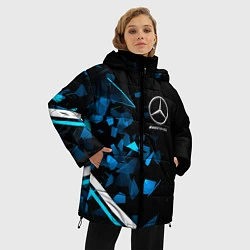 Куртка зимняя женская Mercedes AMG Осколки стекла, цвет: 3D-красный — фото 2