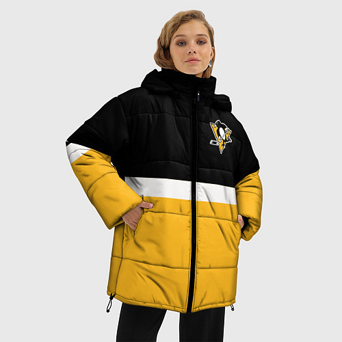 Женская зимняя куртка Питтсбург Пингвинз НХЛ / 3D-Черный – фото 3