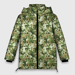 Куртка зимняя женская Лягушки камуфляж, цвет: 3D-черный