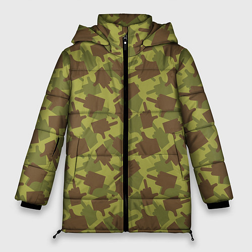 Женская зимняя куртка FUCK камуфляж / 3D-Светло-серый – фото 1