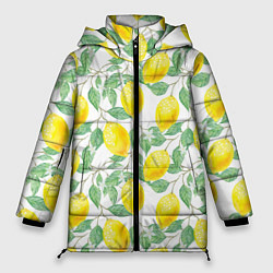 Куртка зимняя женская Лимоны 3d, цвет: 3D-черный