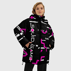 Куртка зимняя женская Squid Gam: Узоры, цвет: 3D-черный — фото 2