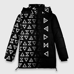 Куртка зимняя женская ЗНАКИ ВЕДЬМАКА, СИМВОЛЫ, цвет: 3D-черный