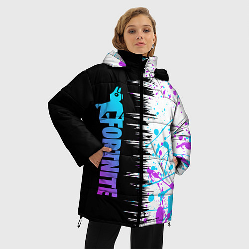 Женская зимняя куртка FORTNITE ФОРНТАЙТ / 3D-Черный – фото 3