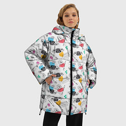 Куртка зимняя женская Friends pattern, цвет: 3D-красный — фото 2