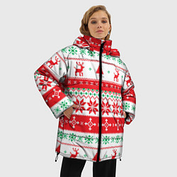 Куртка зимняя женская Christmas Deer, цвет: 3D-красный — фото 2