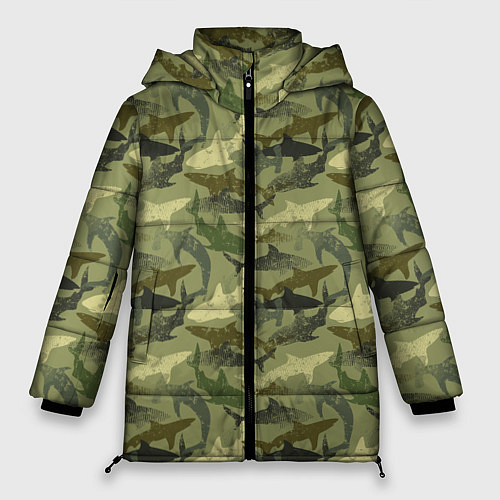 Женская зимняя куртка Камуфляж из Акул / 3D-Светло-серый – фото 1