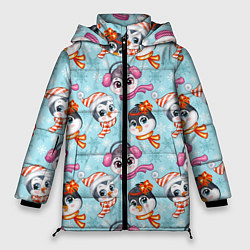 Женская зимняя куртка Пингвины Новый год